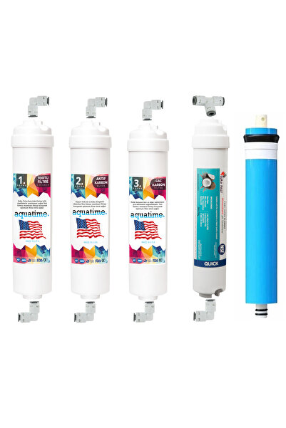 Aquatime Kapalı Kasa 12" İnç 5li İnline Filtre Seti Nsf Onaylı Standart Membr...