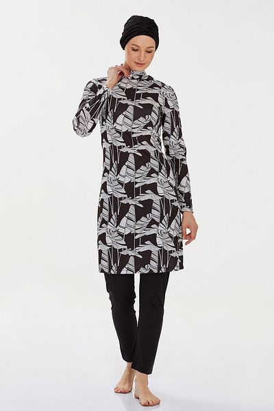 REMSA Lycra Full Covered Hijab Swimsuit Merıah 9206 Black