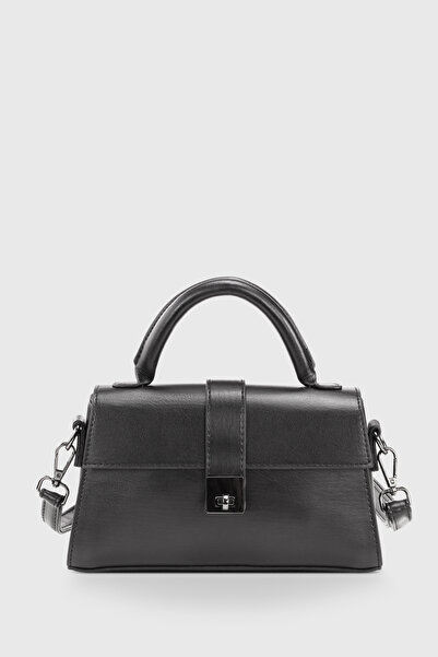 Housebags Siyah Kadın Kilitli Çift Saplı Çapraz Çanta 241