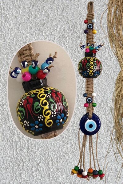 Art inside Seramik Boncuklu Nar Duvar Dekorasyon Objesi Siyah Dekoratif Otant...