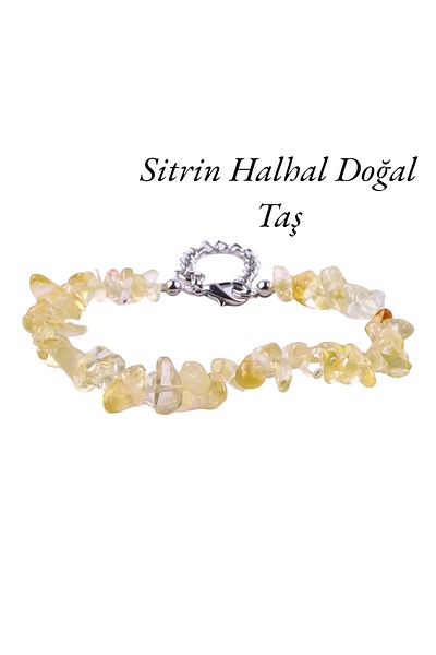 NBS Beautiful Naturel Stones Citrine Anklet Natural Stone Real ( Money stone, positive, happiness )
