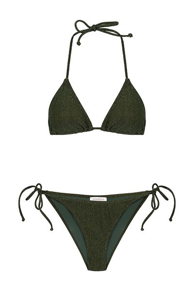 AQUELLA Σετ μπικίνι Green Glitter Triangle