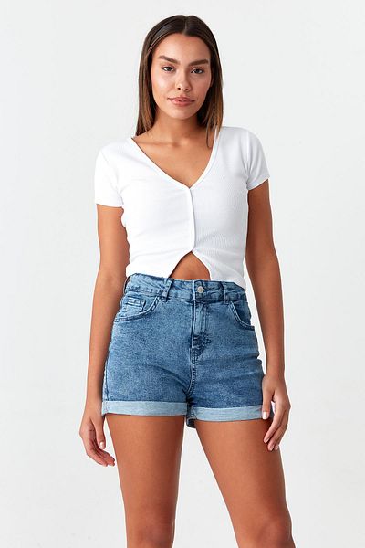 Select Moda Women's Blue Denim Mini Shorts
