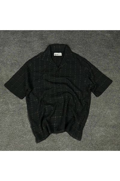 Hazhers Men's Shirt Collar Oversize Summer Cotton Lumberjack Shirt
