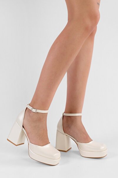 Shoeberry Dámské boty na podpatku na platformě Pascal Pearl Skin