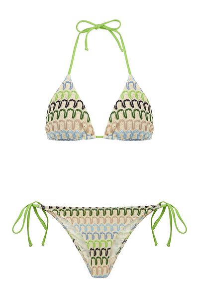 AQUELLA Colorful Knitwear Triangle Bikini Set