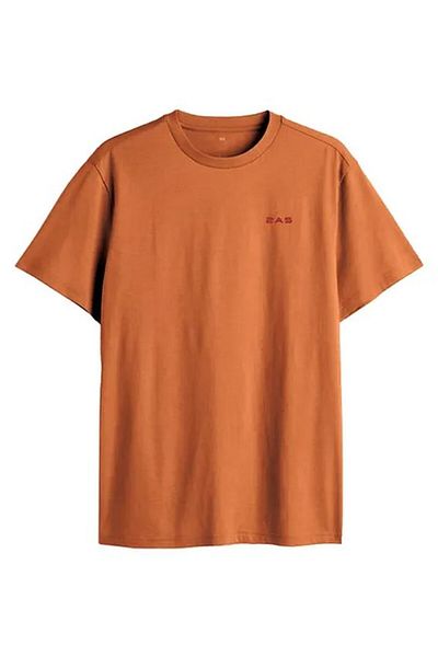 2AS Tricou bărbătesc cu gât roșu portocaliu 2ASFİJ2023