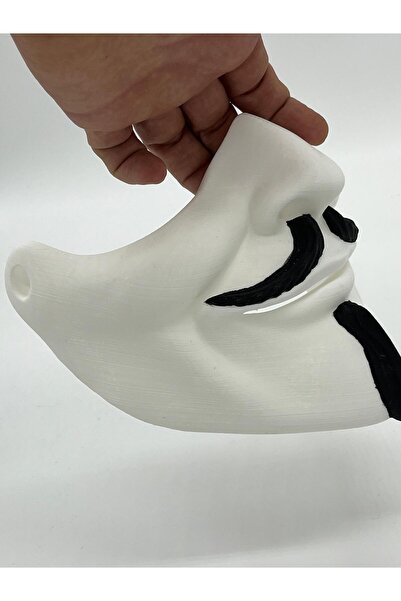 KemX3D قناع V FOR VANDETTA - متوافق مع البالغين - بدون رأس مطاطي