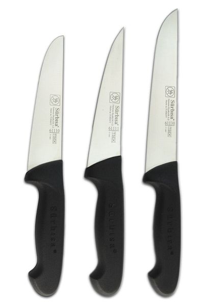 Sürbisa 3-Piece Black Butcher Set Without Pin