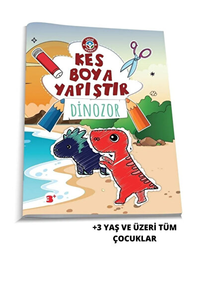 Çocuk Akademi Kes Boya Yapıştır- Dinozor