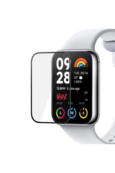 Microsonic Xiaomi Mi Band 8 Pro Tam Kaplayan Nano Cam Ekran Koruyucu Siyah