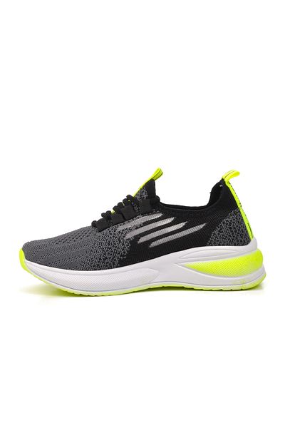 WALKWAY Black White Phosphor Yellow Sports Shoes for Boys