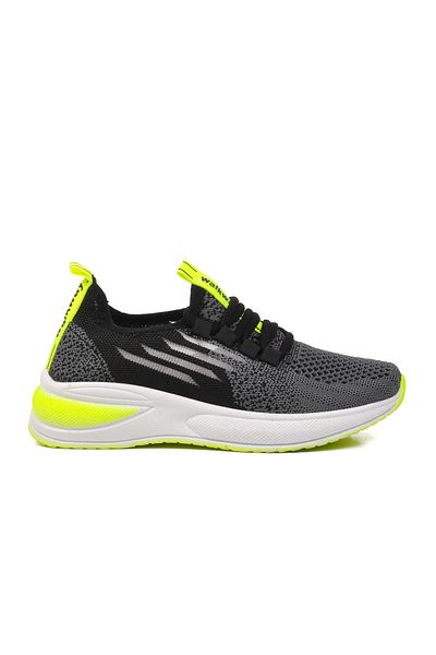 WALKWAY Black White Phosphor Yellow Sports Shoes for Boys