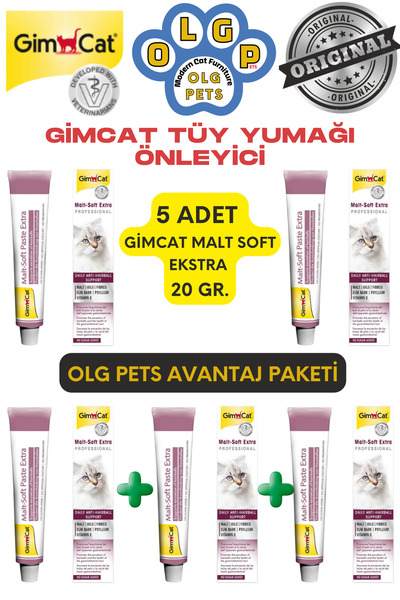 Gimcat Malt Soft Ekstra 20 Gr X 5 Adet ( Gimcat Tüy Yumağı Önleyici )