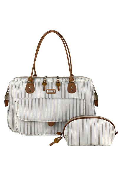 Stylo Women's Cream Striped Baby Care Bag