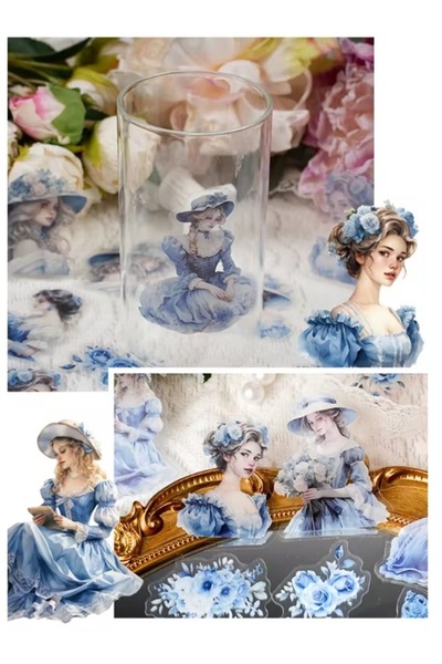 SF SCRAPBOOK KIRTASİYE Σετ αυτοκόλλητων vintage γυναικείων scrapbooks - 15 τε...