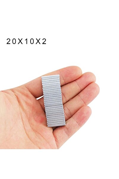 Dünya Magnet 10 Adet - Neodyum Mıknatıs, 20x10x2 Mm, Süper Güçlü Magnet, N35 Kalite