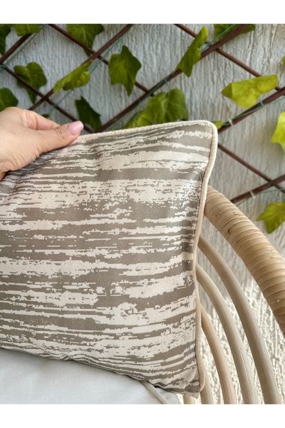 Decamor home Via Beige- Ecru Throw Pillow Cover