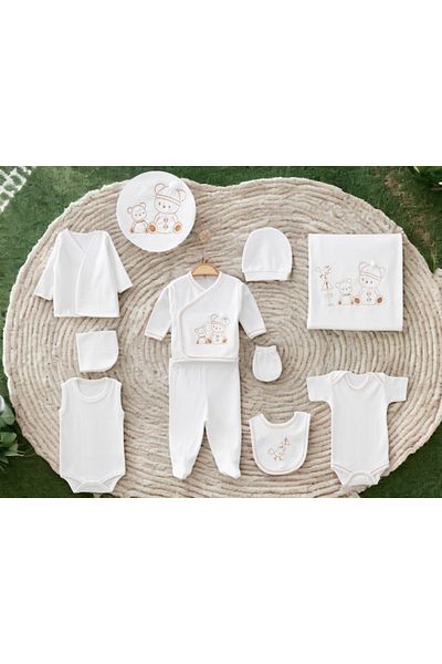 Necix's 6-Piece CUTE MONTHS BIRTH SET (10-Piece HOSPITAL EXIT, BABY BAG, SWADDLE, BLANKET, WIPES AND SOCKS SET)