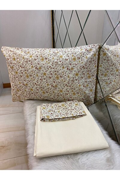 Özcan Ev Tekstil طقم وسادة ملاءة مطاطية من رانفورس 100% قطن