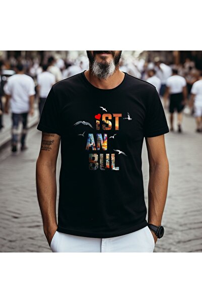 Crea Eymer Wear Μαύρο Istanbul City Design - Μπλουζάκι με λαιμόκοψη από 100% ...