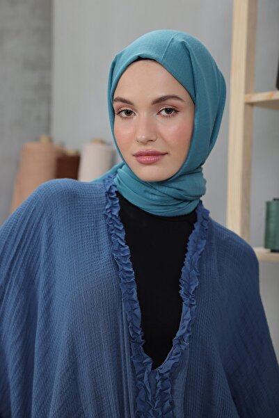 Modakaşmir Cosy Cotton Serisi Şal Açık Petrol