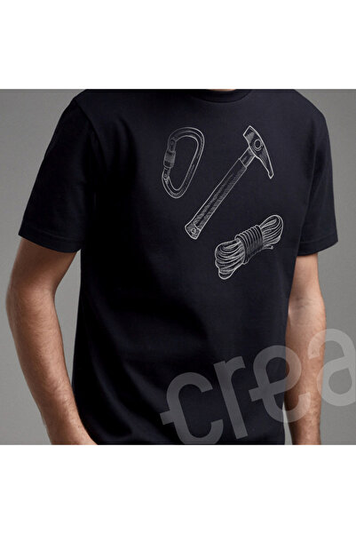 Crea Eymer Wear Penjački dizajn Štampano okrugla kragna 100% Pamuk crna majica