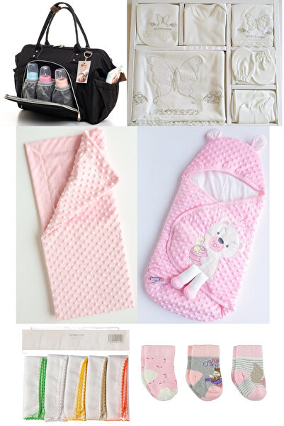 Beyaz Bebek 6’lı Bebek Doğum Seti(HASTANE ÇIKIŞ,ANNE&BEBEK BAKIM OMUZ VE SIRT...