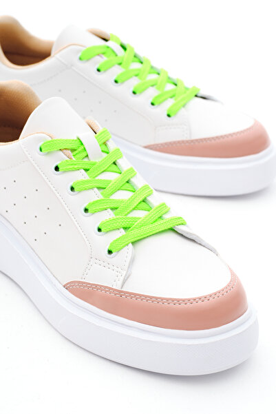 Tonny Black Women's White Green Poly Sole Lace-Up Sports Shoes
