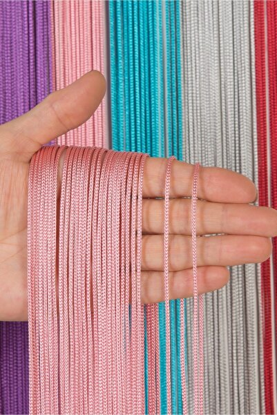 Saççax Exclusive Pudra Renk Kalın Zincir Serisi Ip Perde