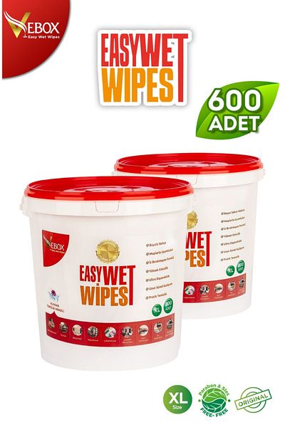 VEBOX Easy Wet Wipes Bucket Wet Wipes Magical Garden Scented Gold 2 Pack 600 Pieces