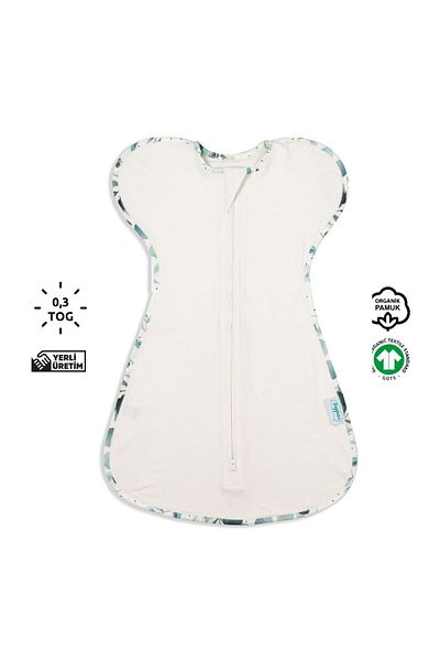 Zuppers 0.3 Tog Organic Cotton Butterfly Jumpsuit - Leaf
