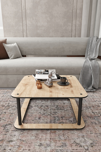 messer ARZUM HOME  HOLE Masivo Orta Sehpa 70x70 KARE SAFİR MEŞE