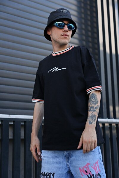 NİCE Ανδρικό καλοκαιρινό μπλουζάκι Oversize New Season με λεπτομέρεια στο πέτο