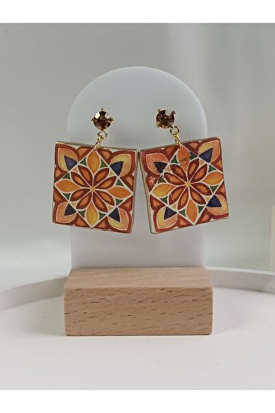 La fee aksesuar CERAMIC PATTERN POLYMER CLAY EARRING