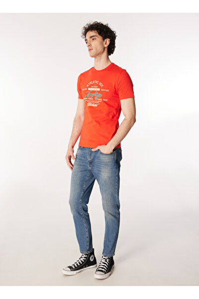 Lee Cooper Crew Neck Red Men's T-Shirt 232 Lcm 242024 Divided Red