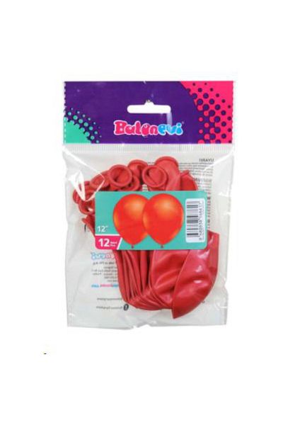 BalonEvi BALONEVI METALLIC BALLOWE 12'' RED 12 PIECES