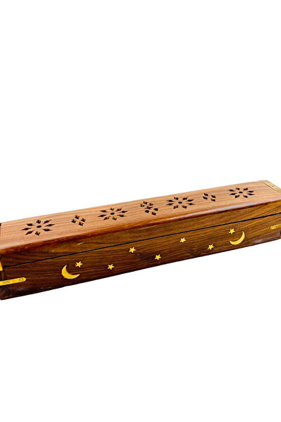 HEDİYESELİ AHŞAP TABUT ÇUBUK VE KONİK  EL İŞLEMELİ TÜTSÜLÜK