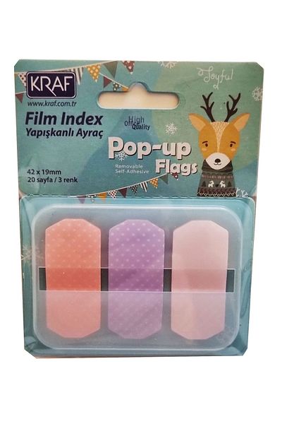 Modellino Film Index Kraf Αυτοκόλλητο σελιδοδείκτης Pop-up Flags Polka Dot 20 Σελίδες 3 Χρώματα - 1 Πακέτο με επιλογή χρώματος