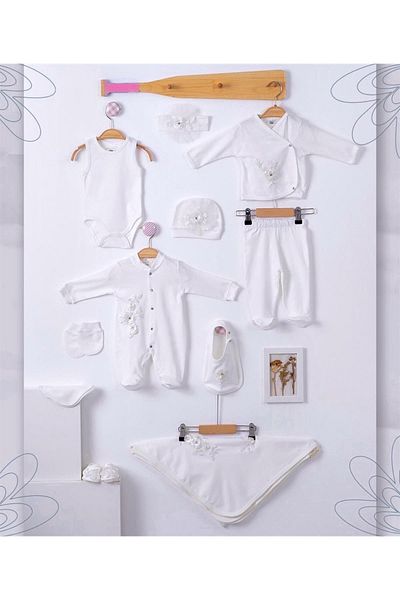 Buse&Eylül Bebe Imported Lace Floral 10 Piece Baby Girl Hospital Release