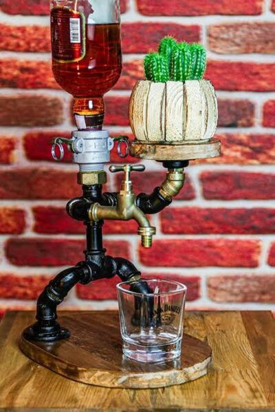 Blbndesign حامل كحول أنبوبي مزخرف