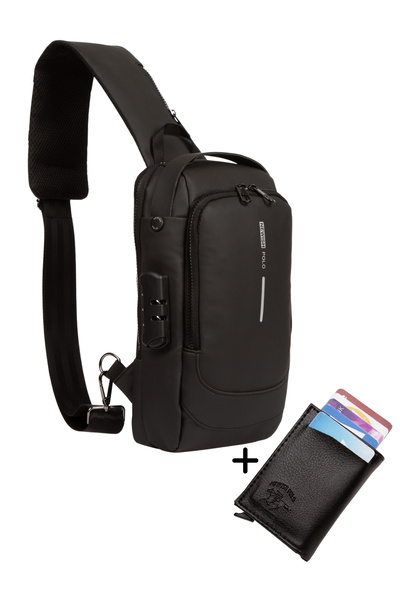 Adelina Bags Hırsızlık Önleyici Şifreli Kilitli USB Girişli Göğüs Omuz Çantas...