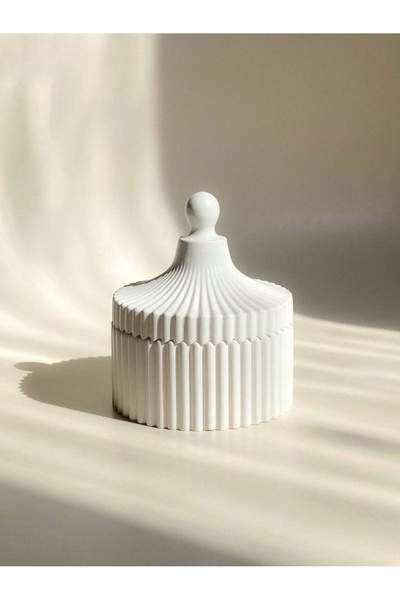 Bautinq Store Large Striped Box with Lid, Concrete Jewelry Box, Decoration De...