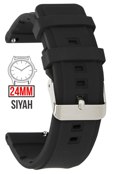 COBRA 24mm Fossil-Welder-Casio-Seiko-Omega-Armani Saat Uyumlu Silikon Saat Kordonu Kayışı MSLK24