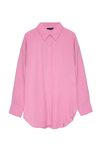 Quzu Πουκάμισο Oversize Ροζ
