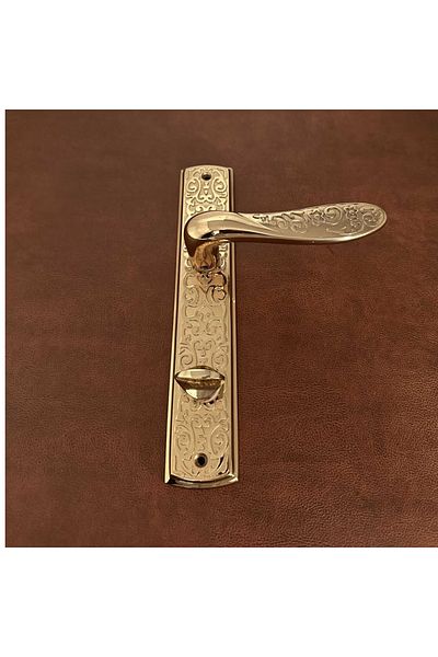 KOLDOOR Signature Titanium ZK19 Zamak Mirrored Özen Handles WC Bathroom Door Handle - Right Press 1 Set