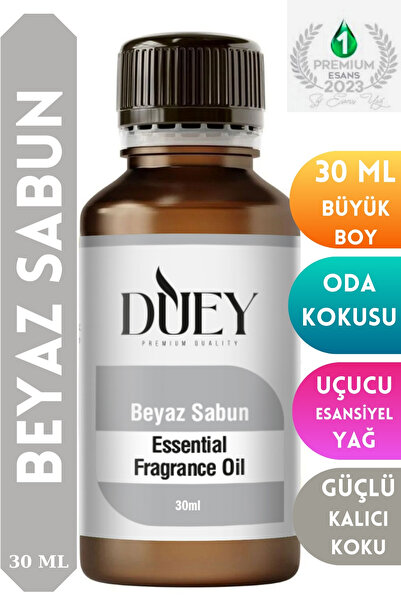 DUEY Beyaz Sabun Uçucu Yağ 30ML Buhurdanlık Yağı Difüzör Esansı Oda Kokusu Es...