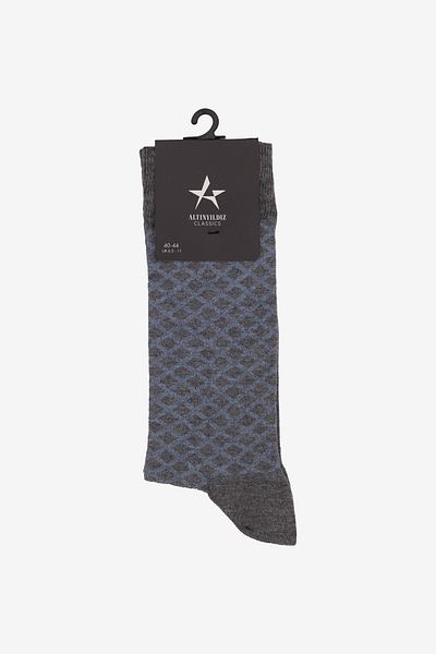 ALTINYILDIZ CLASSICS Men's Grey-Blue Patterned Bamboo Socks