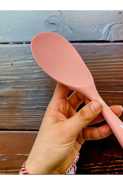 Multiamo Hard Tip Heat Resistant Fireproof Nonstick Silicone Spoon Set 4 Pieces 28cm/22cm/20cm Spoon 28cm Ladle