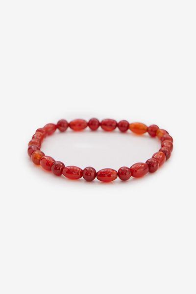 ALTINYILDIZ CLASSICS Men's Burgundy Natural Stone Bracelet